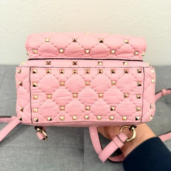 Authentic Valentino Pink Rockstud Mini Backpack Bag - Picture 4 of 12